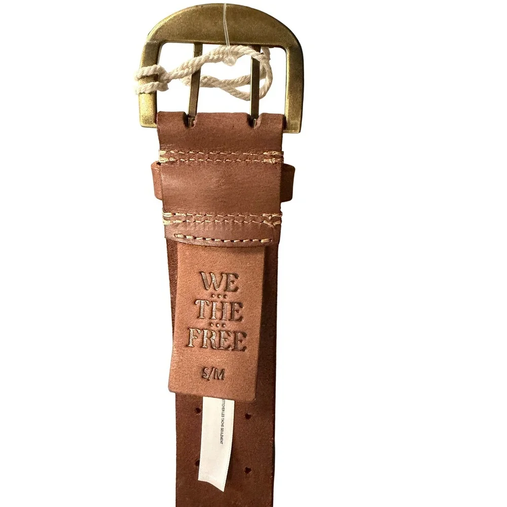 419. Free People We the Free Double Cross Belt Women's Belts Cognac Size SM-MD